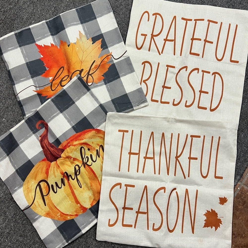 Autumn Themed Decorative Pillow Covers 18”​
